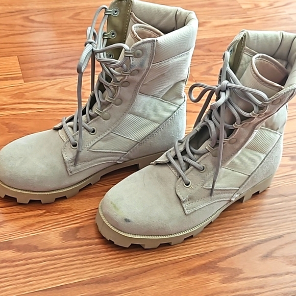 Suede & Canvas Jungle Style Boots - Picture 2 of 8